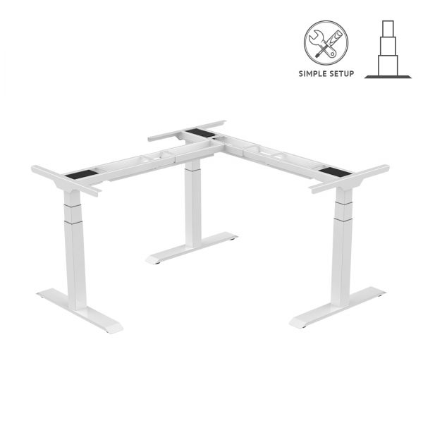 Adjustable L Shaped Desk Frame Et223l Ergoworks Solutions